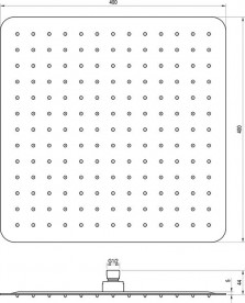 Лійка для верхнього душу Ravak Chrome 400х400 мм нержавіюча сталь хром X07P666
