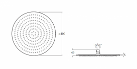Лейка для верхнього душа Roca Raindream Ø 400 мм нержавіюча сталь хром A5B2650C00