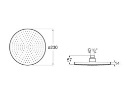 Лейка для верхнего душа Roca Rainsense Ø230 мм пластик хром A5B1803C00