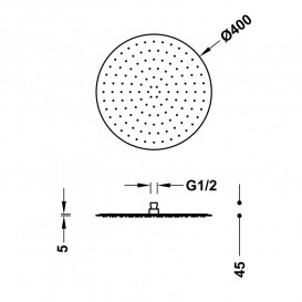 Лійка для верхнього душу Tres Ø 400 мм нержавіюча сталь хром 134315015