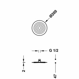 Лейка для верхнего душа Tres Inox Ø 200 мм с шарниром хром 134315001