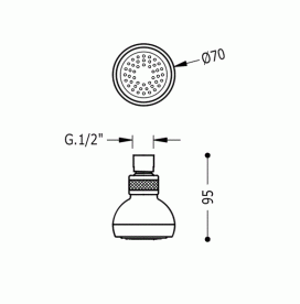 Лійка для верхнього душу Tres Ordal Ø70 мм хром 913480810