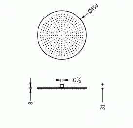 Лейка для верхнього душа Tres Shower Space хром 29963204