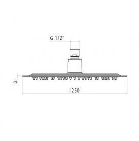 Лійка для верхнього душа Vema Wellness steel 250 мм нержавіюча сталь V08243AC005