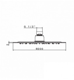 Лейка для верхнего душа Vema Vema Ultraslim 200 мм хром V08241B0010