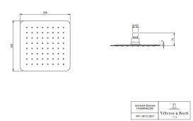 Лійка для верхнього душу Villeroy & Boch Universal Showers 200х200 мм хром TVC00040220061