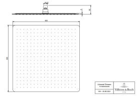 Лейка для верхнего душа Villeroy & Boch Universal Showers 400х400 мм хром TVC00040240061