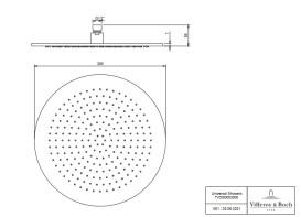 Лейка для верхнего душа Villeroy & Boch Universal Showers ⌀350 мм матовый никель TVC00000300064