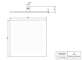 Лійка для верхнього душу Villeroy & Boch Universal Showers 350х350 мм матове золото TVC00000600076