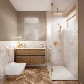 Лійка для верхнього душу Villeroy & Boch Universal Showers 350х350 мм матове золото TVC00000600076