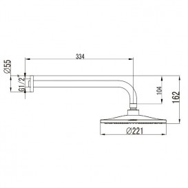 Лейка для верхнього душа Volle Benita з власником латунь / пластик хром 15178100
