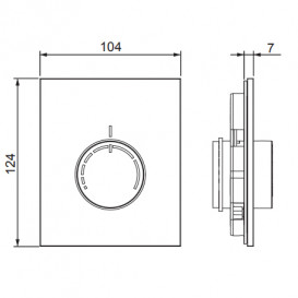 Лицевая панель регулятора температуры Tece TECEfloor RTL box стекло черный 77470020