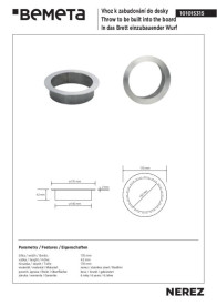 Люк для сміття Bemeta Hotel ⌀130 мм для встановлення на стільницю нержавіюча сталь матова 101015315