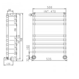 Водяной полотенцесушитель Margaroli коллекция Sole лесенка 535х768х125 хром 464/8