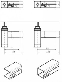 Маскирующий элемент кабеля квадратного сечения Terma One 70-88 WRMAONE004