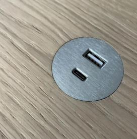 Мебельная USB-розетка ASA Plastici VersaPick USB 5V Type A+C нержавеющая сталь 060.29Z.00033