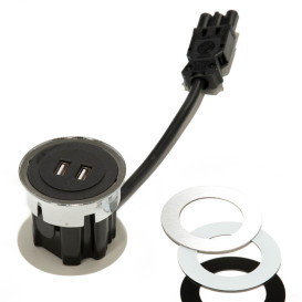 Мебельная USB-розетка ASA Plastici VersaDot USB 5V Type A+A белый 060.30Y.00005