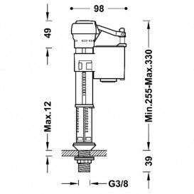 Механізм наповнення бачка унітазу Tres 25477002
