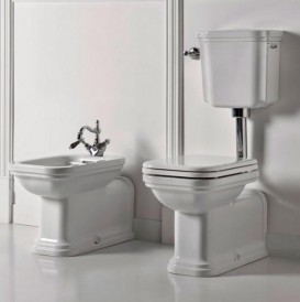 Механізм зливу для низького бачка Kerasan Waldorf / Retro з бічною ручкою білий / хром 754390