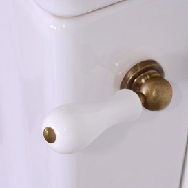 Механізм зливу для низького бачка Kerasan Waldorf / Retro з бічною ручкою білий / бронза 754393