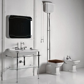 Механизм слива для высокого бачка Kerasan Waldorf/Retro с цепочкой и ручкой белый/хром 754690