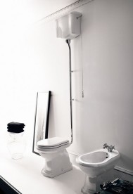 Механизм слива для высокого бачка Kerasan Waldorf/Retro с цепочкой и ручкой белый/хром 754690