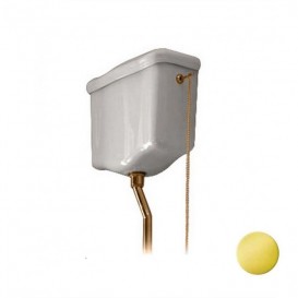 Механизм слива для высокого бачка Kerasan Waldorf/Retro с цепочкой и ручкой белый/золото 754691