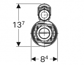 Механизм смыва для бачка Geberit Impuls тип 290-360 двойной смыв хром глянцевый 283.311.21.2