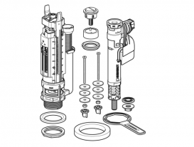 Механизм смыва для бачка Geberit Impuls тип 290-360 двойной смыв хром глянцевый 283.311.21.2
