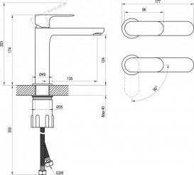 Смеситель для раковины Ravak Eleganta BeCool однорычажный хром X070409