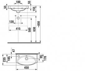 Міні-раковина для ванної Jika Tigo 45х23.5 см кераміка білий H8152120001051