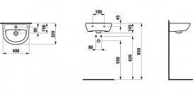 Мини-раковина для ванной Laufen Pro B 40х32 см подвесная белый с покрытием LCC H8159514001041