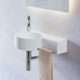 Мини-раковина для ванной Laufen Val 55х31,5 см с 1 отверстием и полкой справа керамика белый матовый H8152837571131