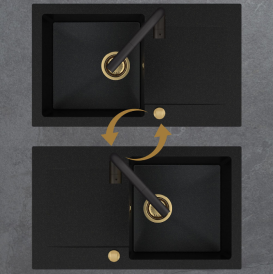 	Мойка для кухни Sink Quality SINK 1KDOL 78X46X21,5 см с переливом наногранит серый SINK.D.1KDOL.X