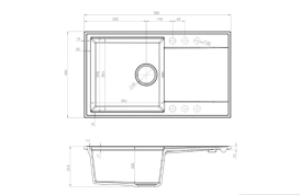 	Мойка для кухни Sink Quality SINK 1KDOL 78X46X21,5 см с переливом наногранит серый SINK.D.1KDOL.X