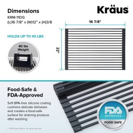 Багатофункціональна силіконова сушка Kraus темно-сірий KRM-11DG