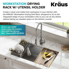 Багатофункціональна сушка для посуду Kraus Kore нержавіюча сталь KDR-3