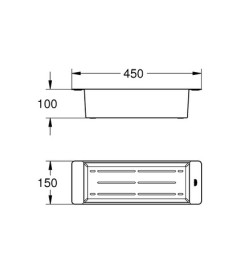 Многофункциональный колландер для кухонной мойки Grohe 45х15 см нержавеющая сталь 40852SD0