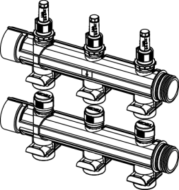Модуль промышленного коллектора TECE TECEfloor 3 контура 77390117