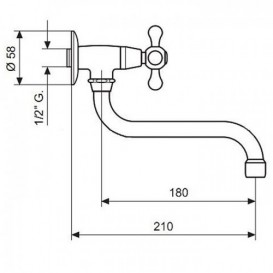 Монокран для кухни Emmevi Deco Classic настенный одновентильный бронза BR12006 S