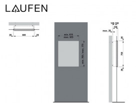 Монтажна рама для дзеркальної шафки Laufen Frame 25 60 см алюміній H4084809000001