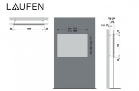 Монтажная рама для зеркального шкафчика Laufen Frame 25 100 см алюминий H4086809000001