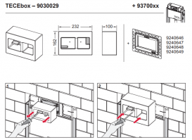 Монтажная рамка TECE для кнопок управления сливом пенопласт 9030029