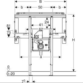 Монтажный элемент Geberit Duofix для раковины Geberit One и настенного смесителя Geberit One 111.082.00.2
