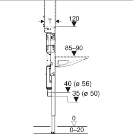 Монтажный элемент Geberit Duofix для раковины Geberit One и настенного смесителя Geberit One 111.082.00.2