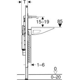 Монтажний елемент Geberit Duofix для раковини Geberit One та настінного змішувача Geberit One 111.093.00.2