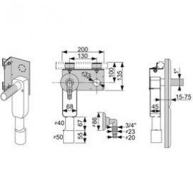 Монтажний комплект для підключення пральної машини TECE Teceprofil сталь / пластик 9020036