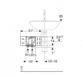 Монтажний комплект для установки змішувача Geberit на раковину з функціональним блоком для прихованого монтажу 116.130.00.1