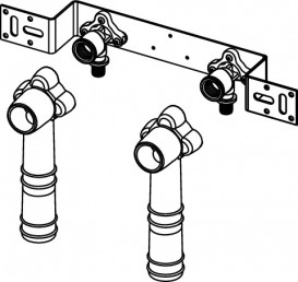 Монтажный комплект Tece TECEflex с настенными уголками для смесителя 16 х 1/2'' и звукоизоляционными элементами 720560