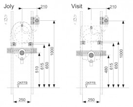 Монтажный комплект Tece TECEprofil для установки писсуаров Keramag Joly и Visit 9020039